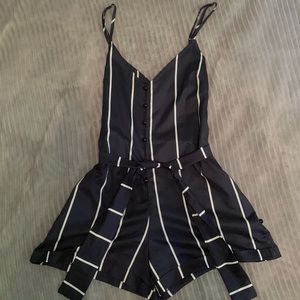 Stripe romper - Navy